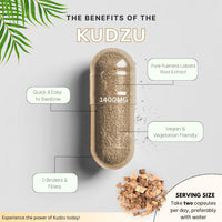 ProBotanics Kudzu Root Capsules 1400mg | High Strength 40% Isoflavones | Alcohol Craving Support, Liver Cleanse Detox, Enhanced Anti-Inflammatory | Organic Natural Health Booster