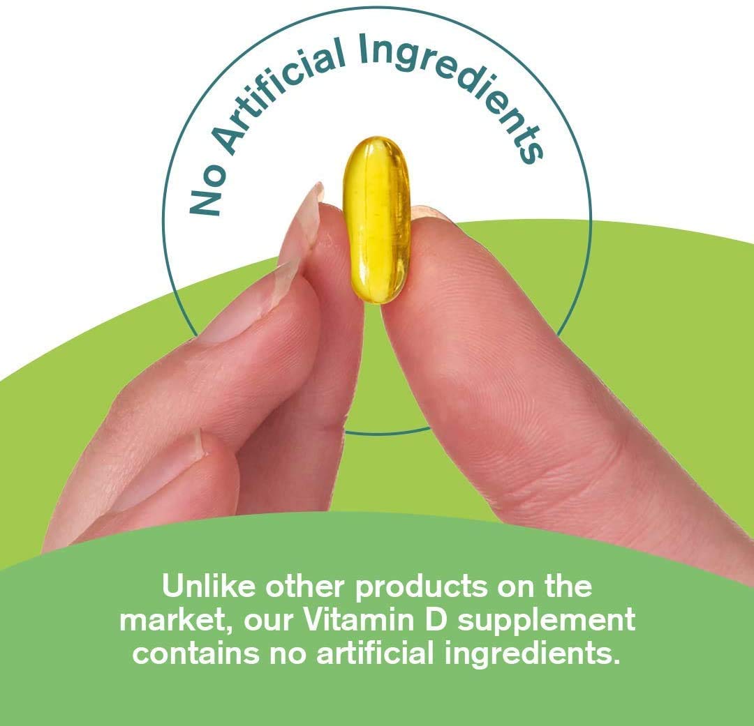 Premium High Strength Vitamin D3 4000iu Supplement | 365 Easy to Swallow Softgel Capsule | One a Day, Year Supply | Supports Healthy Bones, Teeth, Muscle and Immune System | UK Made