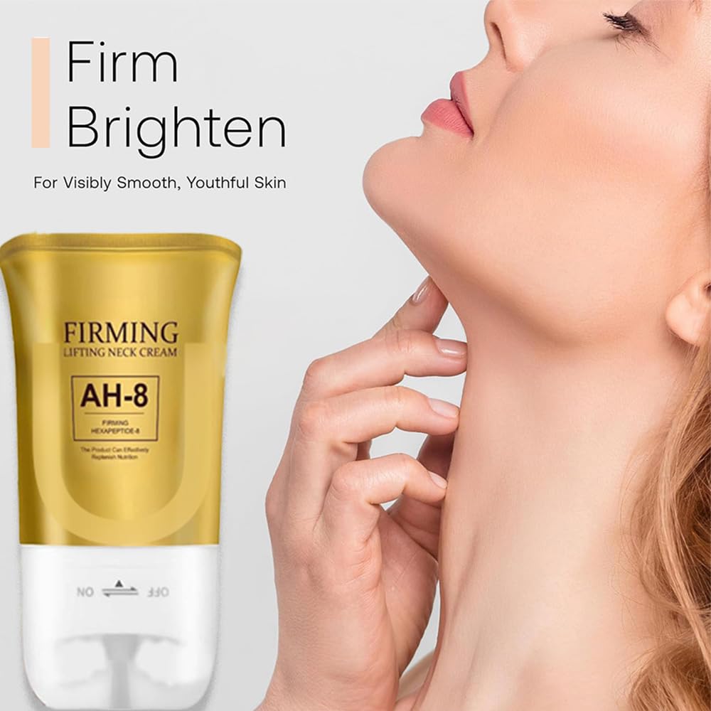 KlsyChry AH-8 Firming Neck Cream, Neck Firming Cream with Roller, Reduce Wrinkles Fine Lines And Double Chin, Firm and Lift Sagging Skin, 120g