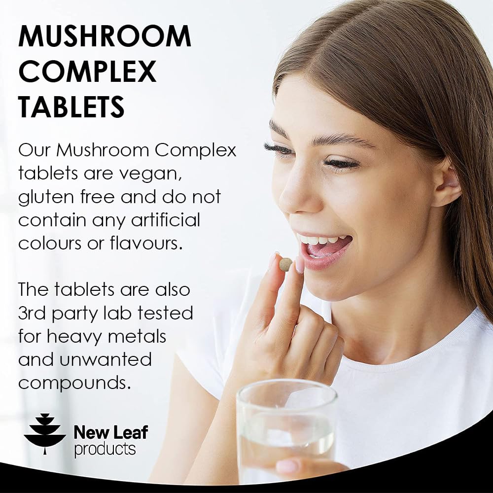 Mushroom Complex - Lions Mane Mushroom Cordyceps Mushroom Chaga Mushroom Reishi Mushroom Shiitake and Maitake Mushroom Blend - High Potency Mushroom Supplement - Made in The UK Made in The UK