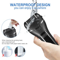 KMYC Electric Foot File for Hard Skin Remover, Feet Callus Remover Scrubber Brush File for Dead Skin Dry Heel Skin Scholl Pedicure Tools Kit, Black