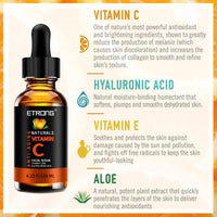 Vitamin C Serum Face with Hyaluronic Acid,Vitamin E,20% Vitamin C for Anti-wrinkle,Dark Circle,Fine Lines and Sun damage – Restore&Boost Collagen (120 ML)