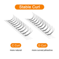 QUEWEL Pre Made Fan Eyelash Extensions 5D 0.10 C Curl 8mm Long Stem Premade Fans Volume Eyelash Extensions Pre Made Russian Volume Eye Lashes Long lasting Pre Fanned Russian Lashes (5D 0.10C 8mm)