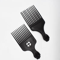 ZEROKIWI Professional Afro Pick Comb, Detangling Hairdressing Afro Braiding Rake Comb for Wig Natural African Thick Curly Long Short Hairstyling Men Women Barber Salon Hairstylist Tools (AB)