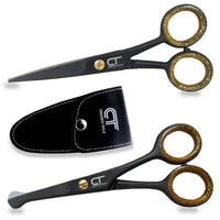 CT Createch Tools CT 4.5" Small Hair Scissors Set - Moustache & Beard Trimming for Men, Precise Facial Ear Nose Pubic Haircutting Round Tip Scissors for Baby Kids