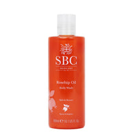 SBC Skincare Rosehip Oil Body Wash 300ml, Anti-Ageing Bath and Shower Body Wash with Rosehip Oil and Vitamins A, C and E, Delicate Scent
