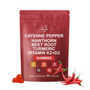 ANIANHAO Cayenne Pepper Supplement, Cayenne Pepper Gummies, Turmeric Gummies Gleame Pepper Ginger, Natural Vegan Turmeric Gummy Extract Drop for Adults (60 Gummies)
