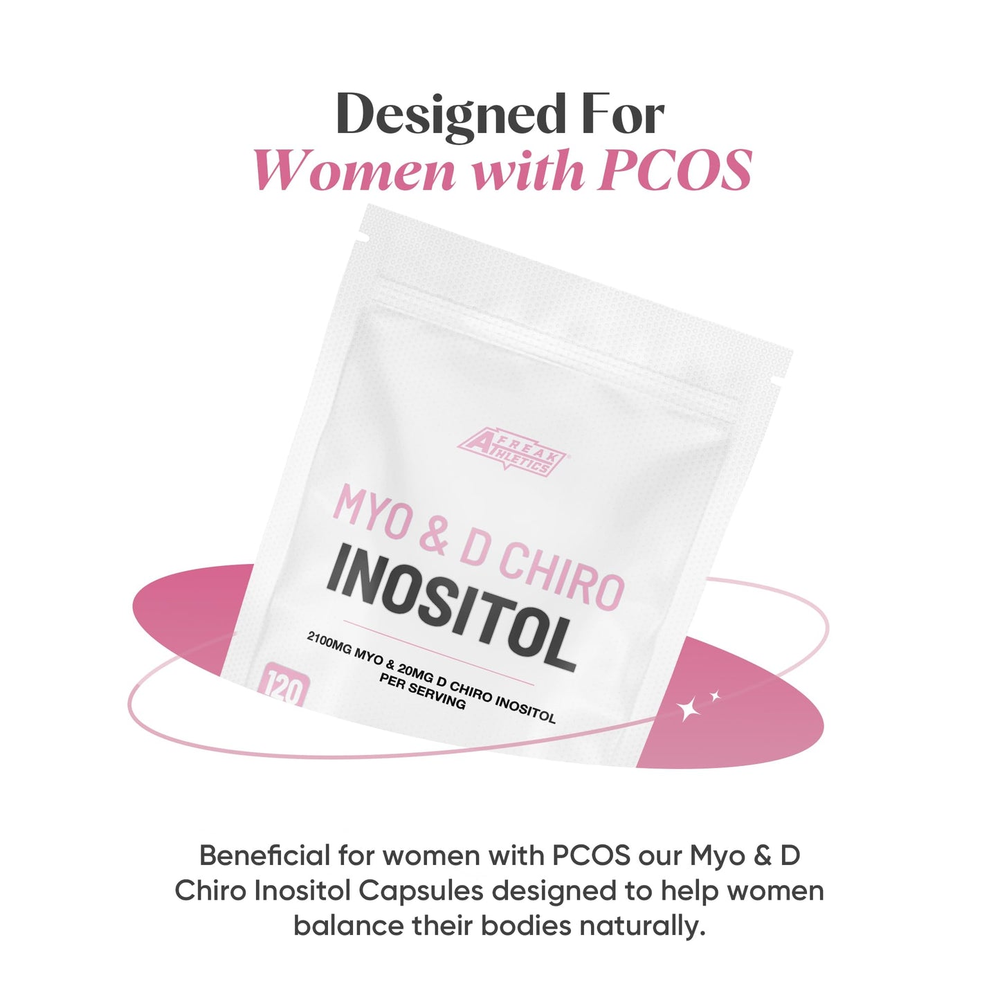 Freak Athletics Myo-Inositol & D Chiro Inositol - Supports Women with PCOS -120 Capsules - Promotes Hormonal Balance & Normal Ovarian Function