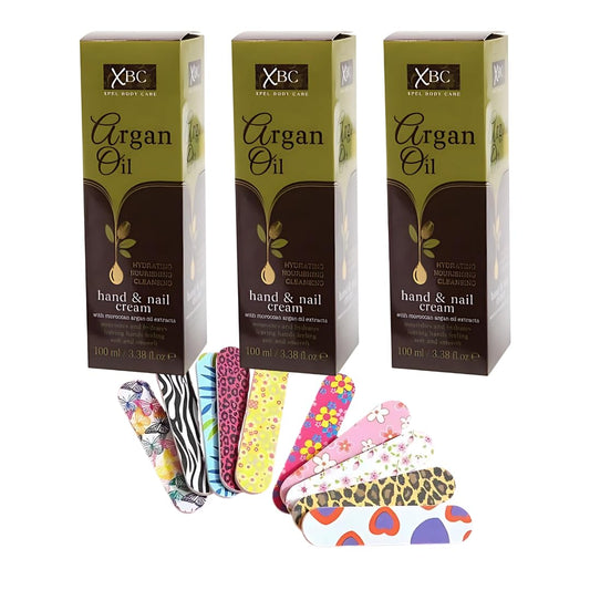 SAESR 3-Pack Argan Oil Hand and Nail Cream for Women 100ml Bundled with SAESR Nail File. Hand and Nail Cream for Smoother and Softer Hands. Hand & Nail Creams for Long-Lasting Hydration.