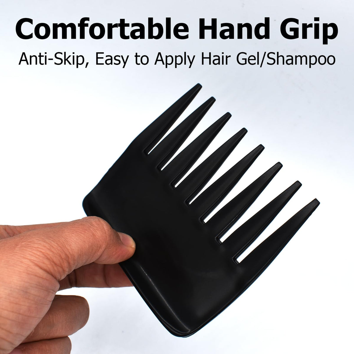 ZEROKIWI Professional Mens Styling Comb, Anti-Static Pompadour Streaker Comb Texture Wide Tooth Comb for Hairstyling Shaping Wet Pick Hairdressing Comb, Black