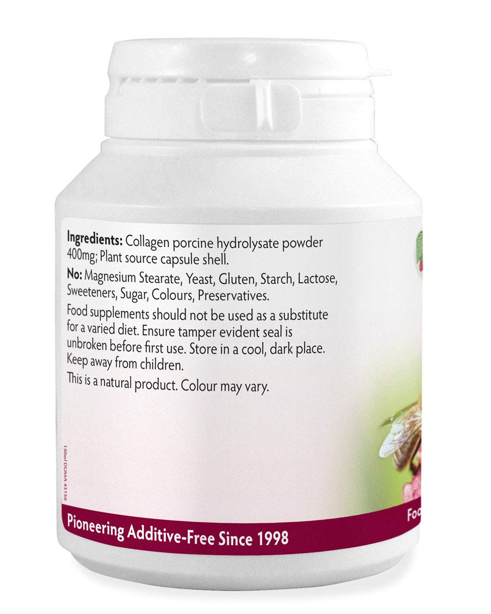 High Strength Collagen 400mg 90 Capsules, 3 Months Supply, Premium Hydrolysed Porcine Powder, Wrinkles, Hair, Skin, Nails & Joints, Magnesium Stearate Free & No Nasty Additives, Made in Wales