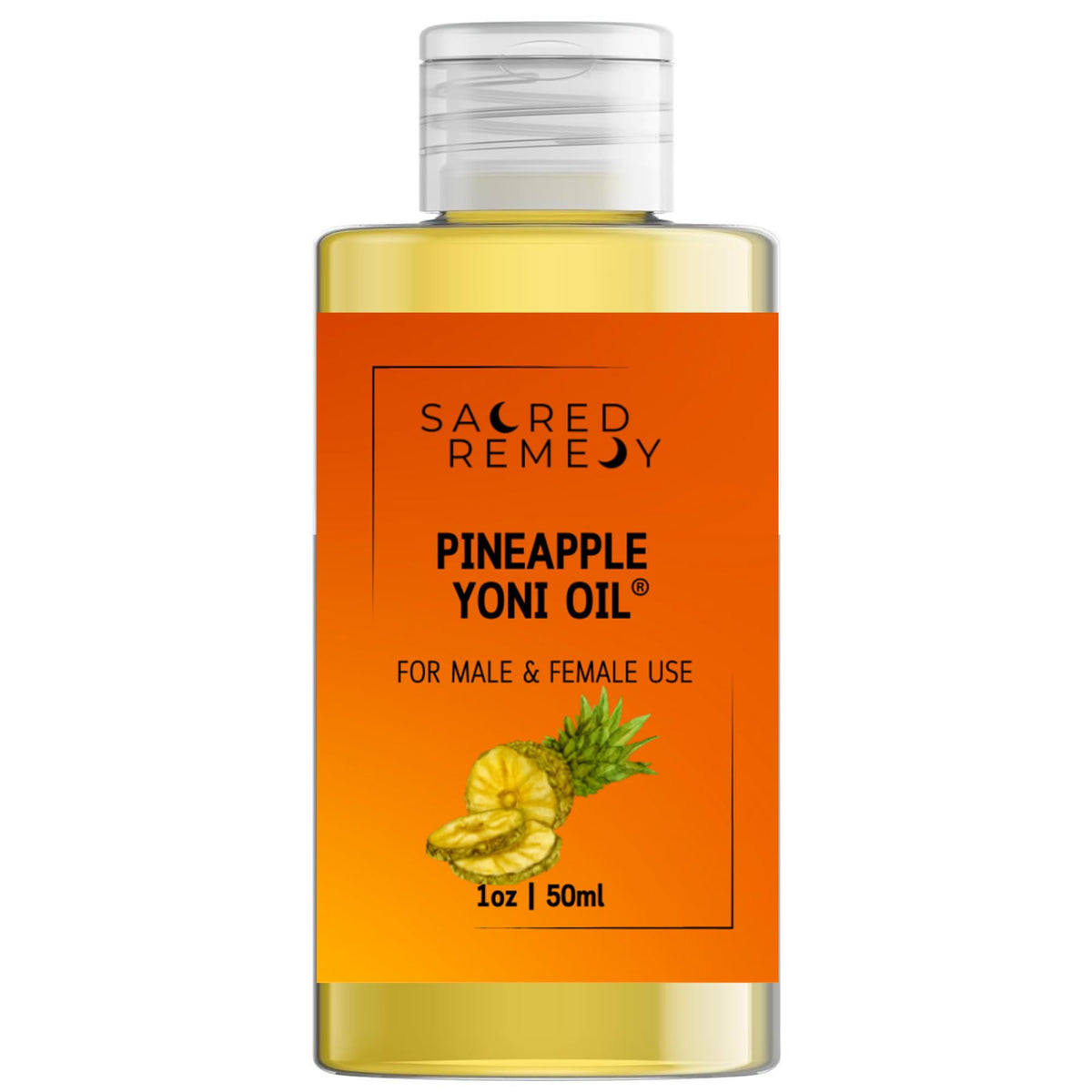 Sacred Remedy Pineapple Yoni Oil Potent, Hydrating, Moisturising Lotion Oil. 100% Natural & Vegan. Reduces Friction, Chaffing & Dryness. Balances PH Level & Fresh Scent with Vitamin E (50ml)