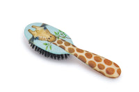 Rock & Ruddle Natural Pure Boar Bristle Hair Brush for Women & Kids (Small/Travel Size, 17.5cm) - Great for Wet & Dry Hair, Detangling Smoothing Blowdrying - Designed & Made in UK - Giraffe