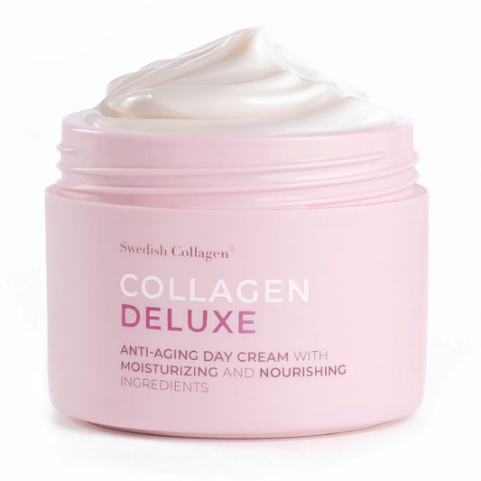 Swedish Collagen Deluxe, 50 ml | Anti-Aging Day Cream with Retinol, Collagen Peptides, Vitamin E and Aloe Vera | Skin Treatment and Face Moisturiser for Hydration and Skin Health