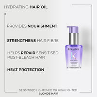 Kérastase Blond Absolu, Intense Blonde Strengthening Hair Oil, For Sensitised Lightened or Highlighted Hair, With Hyaluronic Acid & Edelweiss Flower, Huile Cicaextreme, 30ml