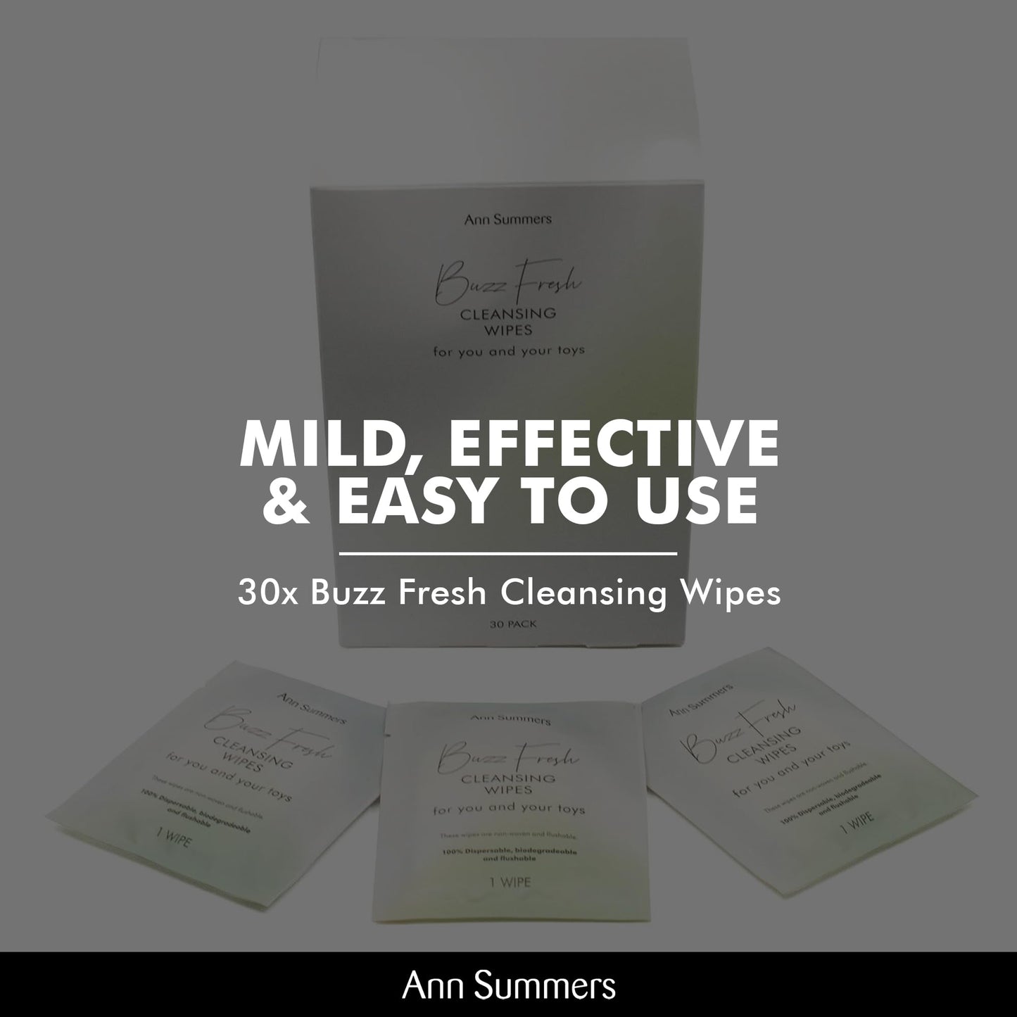 Ann Summers Buzz Fresh Cleaning 30 Individually Wrapped Intimate Wipes