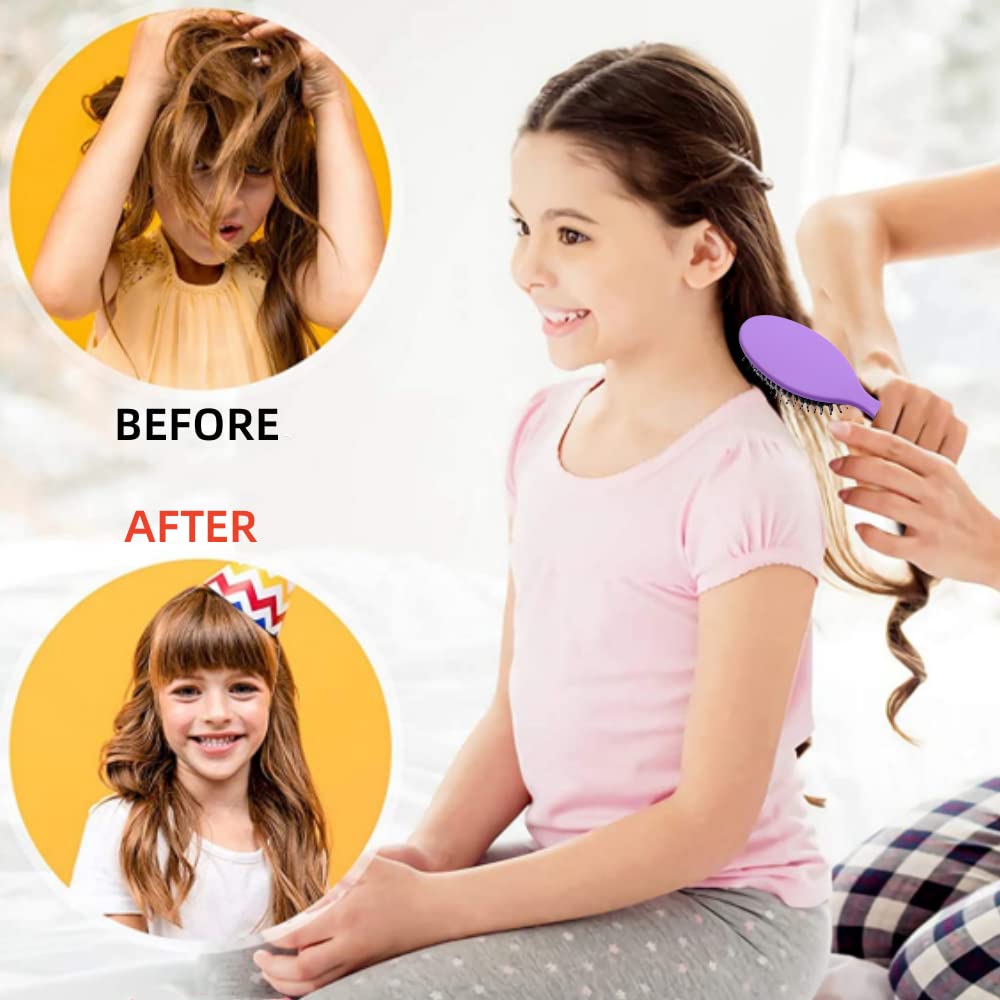 KAISELINNA Hair Extension Brush and Detangler Massage Hair Brush Professional Detangle Natural Bristle Cushion Nylon Brush Comb Soft Bristle Hairbrushes for Women