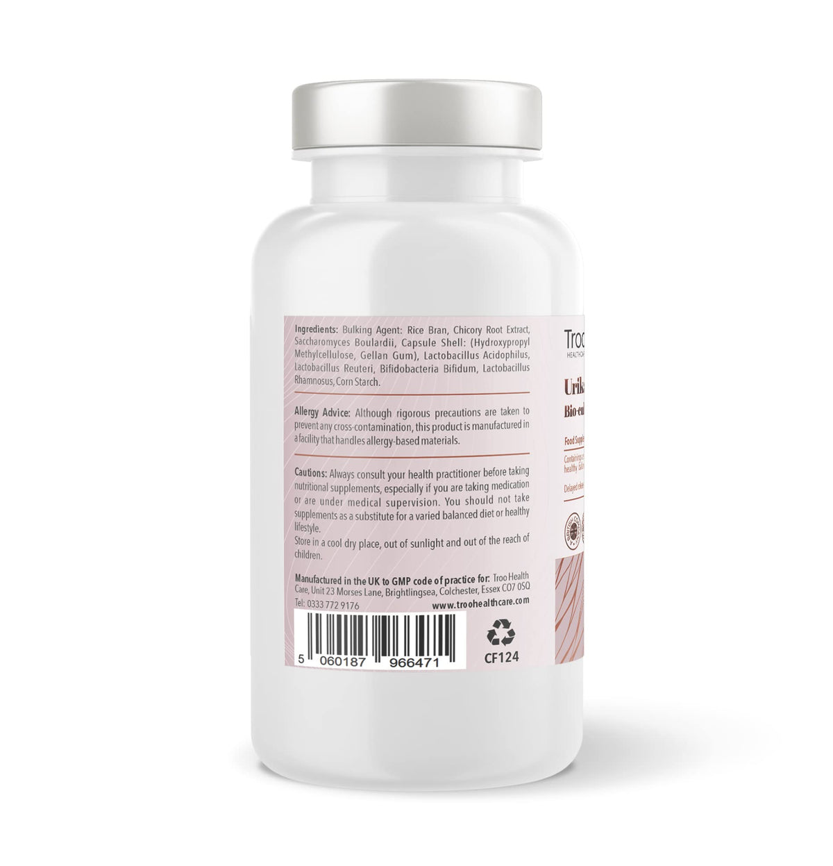 Troo Health Care Urika Bio-Balance Vaginal Gut Bacteria Support 60 Capsules - Friendly Active Bacterial Cultures Blend - Candida Yeast Balance & Urinary Support Supplement for Women