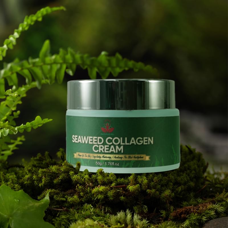 NATUREGURU Seaweed Collagen Face Cream. Seaweed derived Collagen cream for ageing skin, anti ageing with natural seaweed Collagen for Ultimate Hydration. 50g/1.76oz