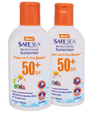 SAFE SEA Safe Sea Anti-jellyfish Sting Protective Lotion for Kids - SPF50+ - Jellyfish & Sea Lice Prevention Sunscreen (Kids2pack)