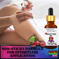Kiss My Yoni Oil CHERRY Premium Body Lotion Rub. Non-Sticky, 30ml, Massage Oil. Vegan, Natural, Organic, Non-Toxic.