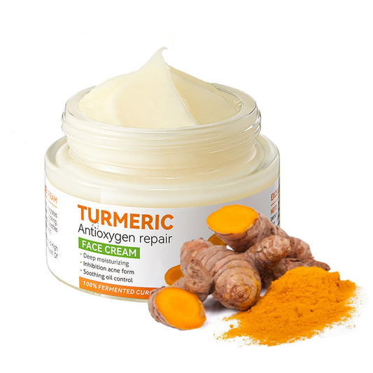 QEUTKEZS Turmeric Face Cream,Turmeric Antioxygen Repair Face Cream,Dark Spot Corrector Remover For Face,Anti Aging Cream,Moisturizing Erase Fine Lines 1.76 FL OZ