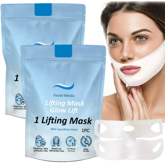 Siyinzu 2PCS Chin-Ology Double Chin Lifting Mask,Chino-logy Chi-n Mask with Hyaluronic Acid,V Line Face Lifting Ch-in Ma-sk,Face Lift Tape,Double Ch-in Reducer for Women,Collagen Face Masks Skincare
