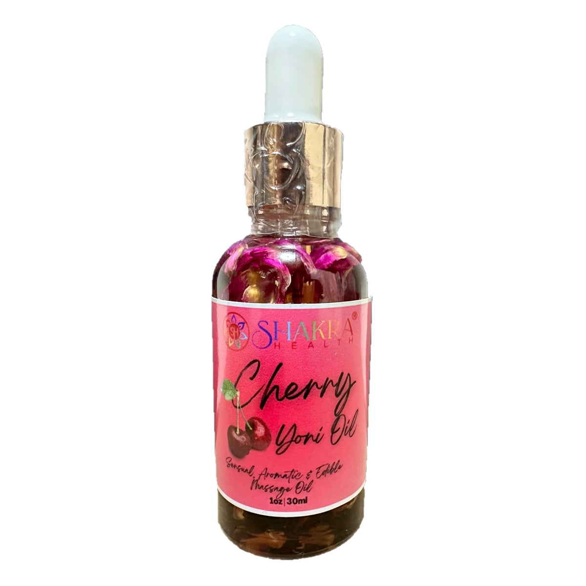 SH SHAKRA HEALTH Yoni Oil Cherry 30ml Body Massage Oil: Moisturise & Balance PH, Intimate Feminine Scent, Natural Hygeine & Fresh Smell. Vegan, Organic