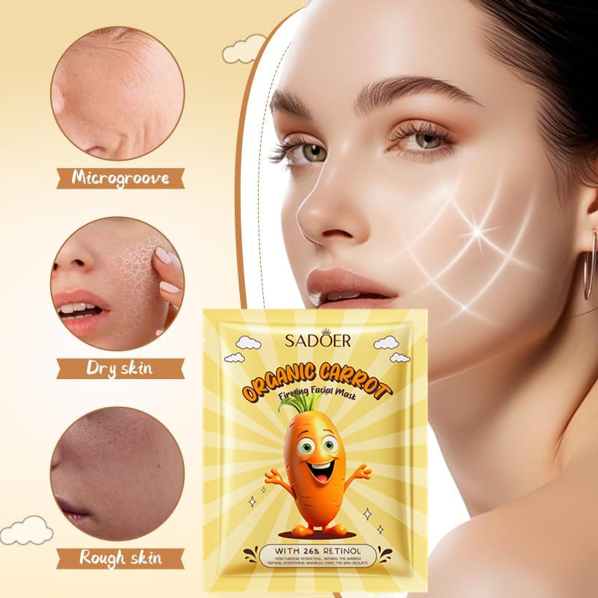 HQDA 10 Pack Fruit Face Masks Set Christmas Kit – Kiwi, Lemon, Grape, Cherry, Watermelon, Avocado & More, Moisturising Fruit Sheet Masks, Adult Girls Gentle Skincare for All Skin Types