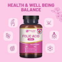 PH PROWISE Healthcare Folic Acid Tablets 400 mcg - 400 Vegan Vitamin B9 Tablets | 13 Month Supply | Vitamin B9 Pregnancy Care | Normal Function of Immune System & Maternal Tissue Growth During Pregnancy | UK Made – Prowise