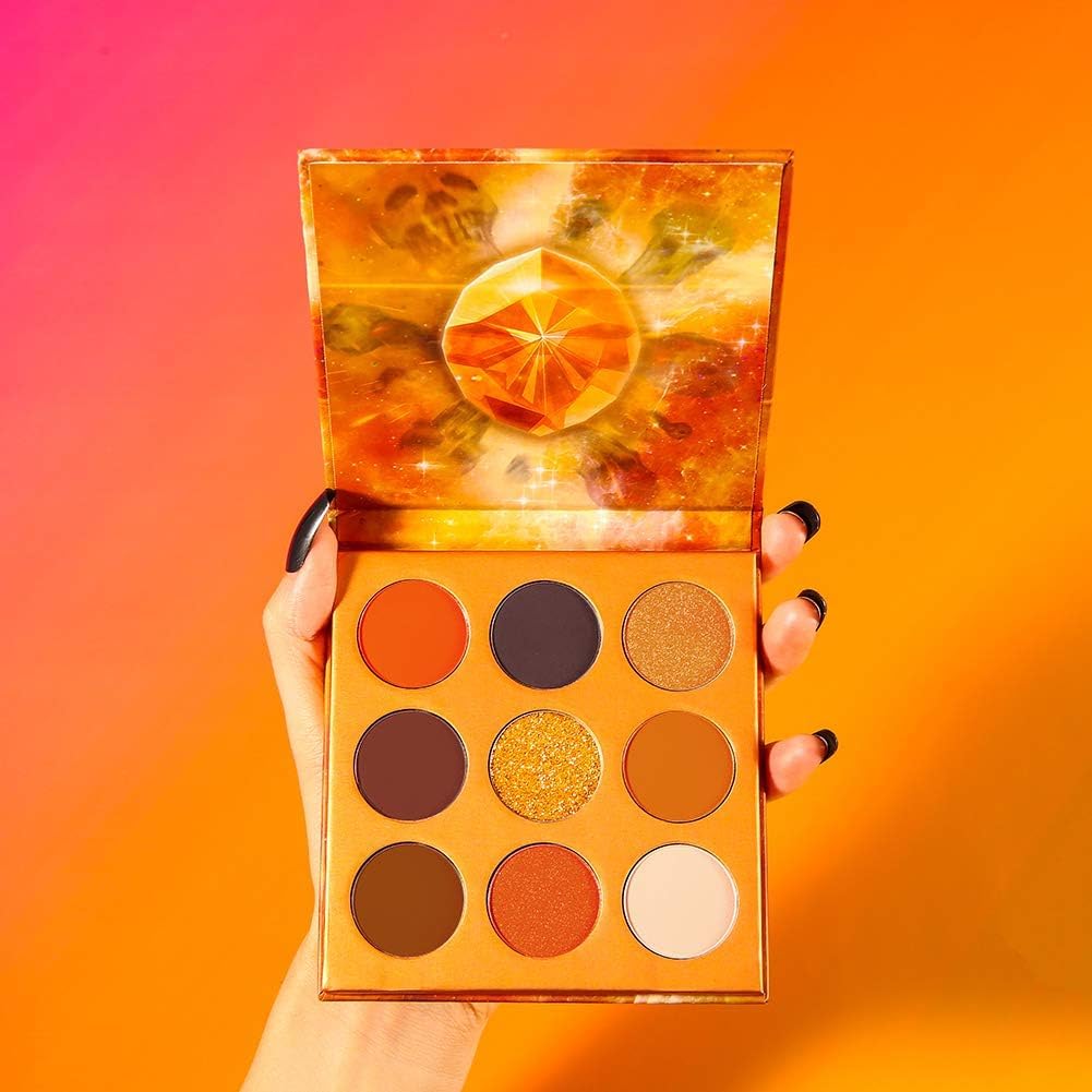 Docolor 9 Colours Orange Eyeshadow Palette Shadow Palette Highly Pigmented Mattes Shimmers Naked Smokey Glitter Cream Colorful Powder Waterproof Makeup Palette-Soul
