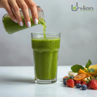 Hion Super Greens Powder | 11 Superfoods incl. Wheatgrass, Spirulina, Chlorella & Green Tea | Energy, Gut & Immune Support | No Fillers | Vegan & Gluten-Free | 60 Servings | Award-Winning & UK Made