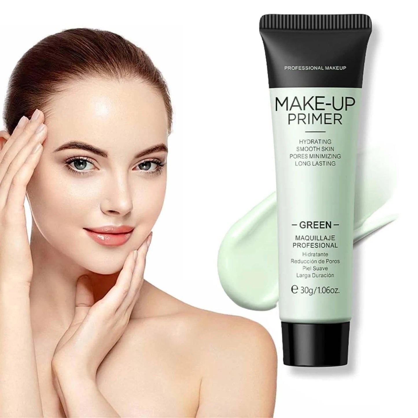 KKwoter Green Colour Corrector Primer Makeup, Anti-Redness Face Primer, Grips Makeup to Last, for Red & Blemished Skin, Pore Minimizer, Hydrating Make up Primer, Balance Skin Tone
