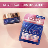 NIVEA Cellular Expert Lift Anti-Age Night Cream (50ml), Anti-Wrinkle Night Cream with Pure Bakuchiol, Night Face Cream Containing Hyaluronic Acid, Night Cream for Women