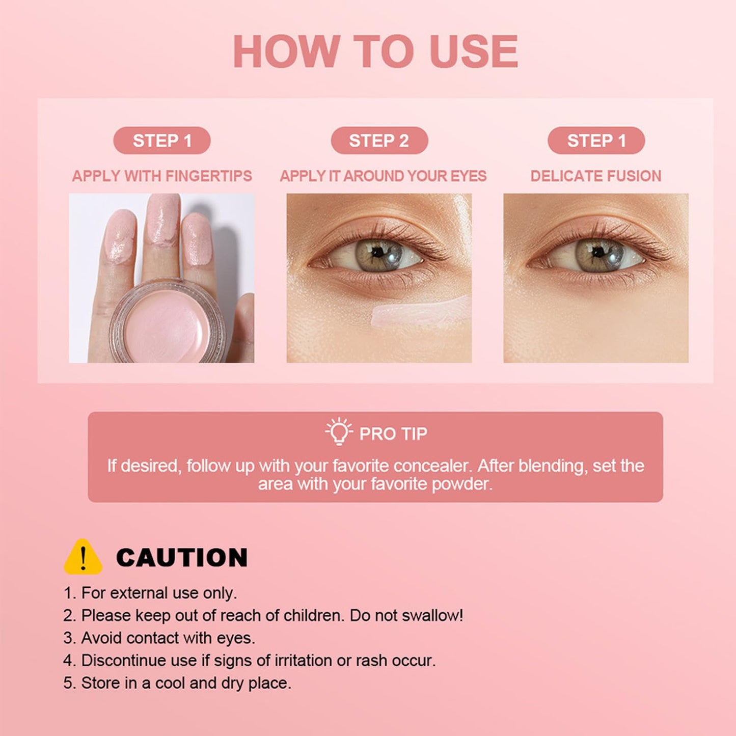 SALROAL Under Eye Brightener,Eye Concealer Instant-Anti Aging Eraser,Colour-Matching Corrector Eye Brightener Highlighter Primer for Dark Circles,Blemish Concealer,Korean Makeup
