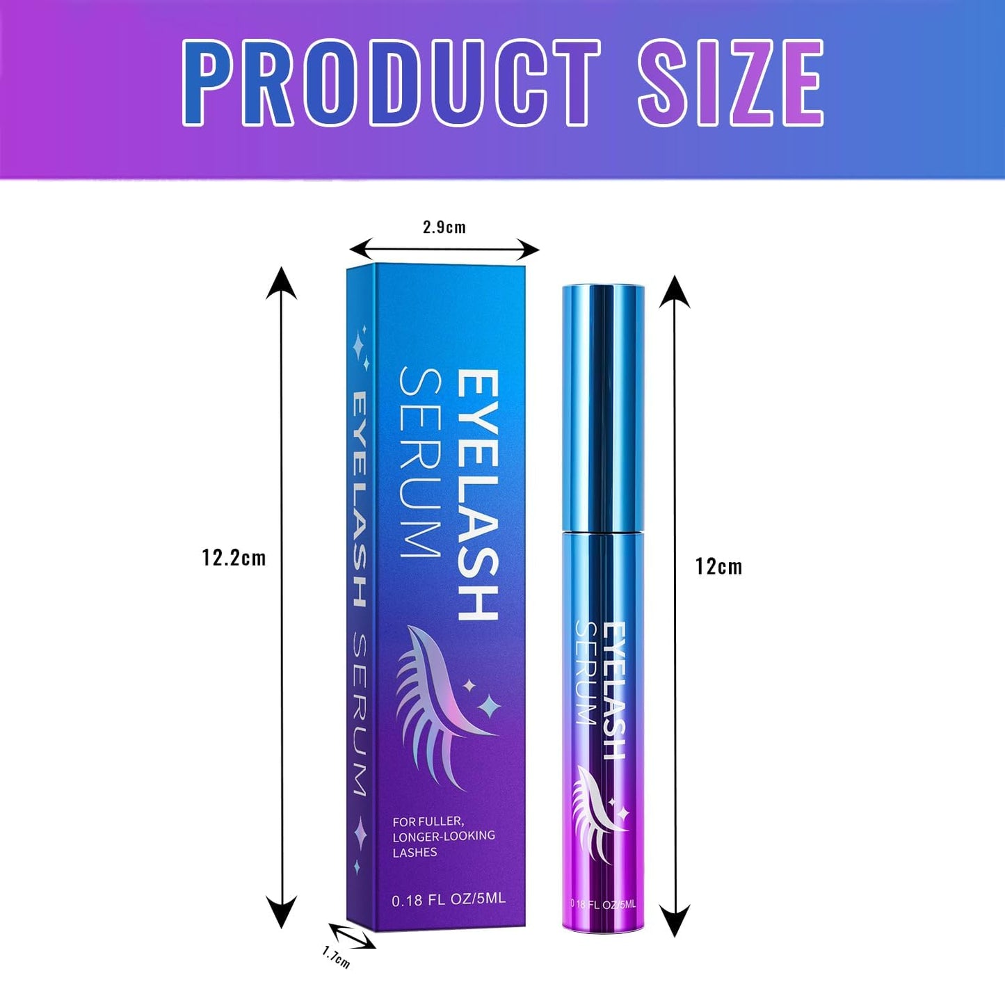 Generic Eyelash Serum For Fuller, Longer-Looking Lashes with Biotin & Keratin - 5ML Lash Enhancing Booster Serum for Thicker, Fuller & Longer Eyelashes, Daily Nourishing Formula