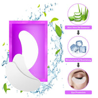 URAQT Eye Gel Pads and Patches - 10 Brushes - Premium Lint-Free Under Eye Kit for Pro Salons and Individuals (Purple)