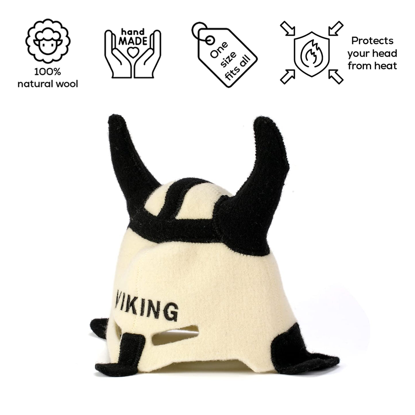 SAUNA GURU Sauna Viking Hat, 100% Organic Wool Felt Sauna Cap, Banya Hat Sauna Hair Protector, Sauna Accessories Embroidered Hat, Sauna Accessory, Sauna Gifts for Men and Women, Russian Sauna Hat