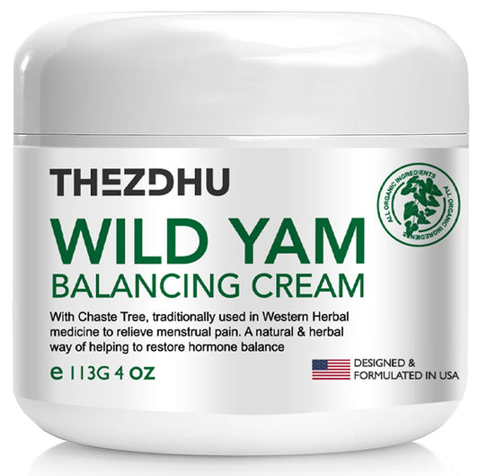 Wild Yam Cream for balancing hormones, 4 Oz, Wild Yam Moisturizing Cream for facilitating menopause and perimenopause, promotes women's body health, suitable for all skin types, 4 Oz