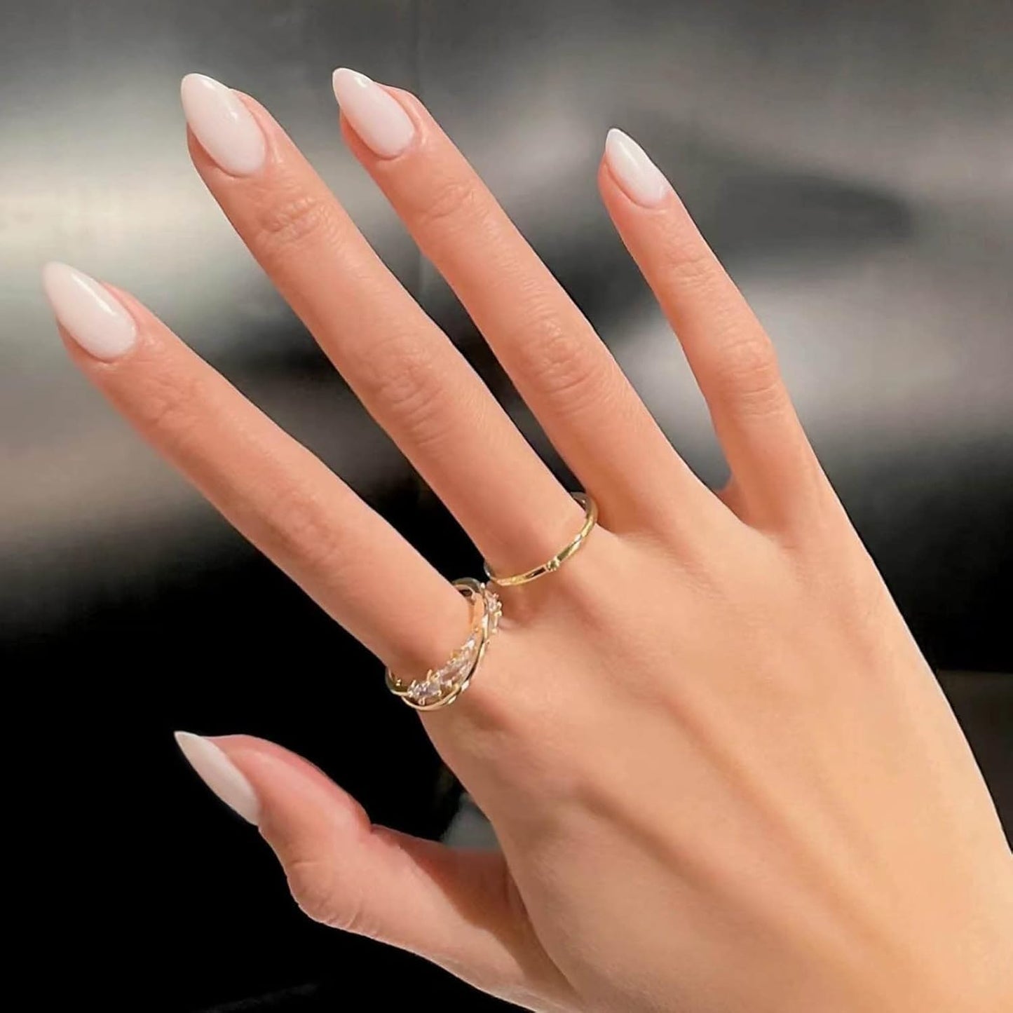 All White Press on Nails Short Almond Shaped, SXVME 30 Pcs Thick Short Fake Nails Press ons Natural Acrylic False Nails Custom Solid Color Glue on Nails Medium Natural Fit Stick on Nails For Women