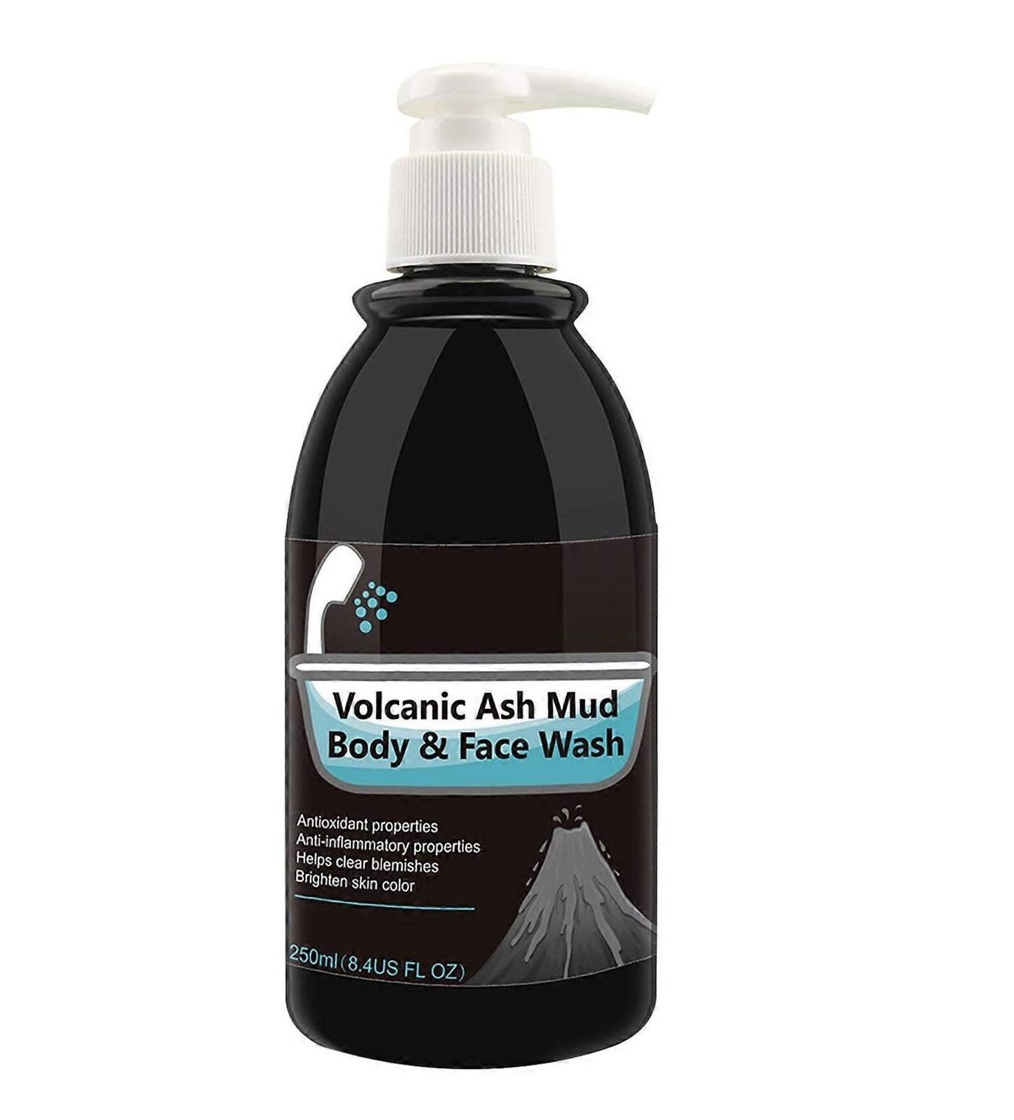 Volcanic Ash Mud Body & Face Wash, 250ml, Antioxidant and Anti-inflammatory Properties