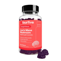 fourfive Lions Mane Mushroom Gummies (4000mg) Energy & Focus Blend with Vitamin B5, Support Brain Function, Focus & Energy - 60 Gummies