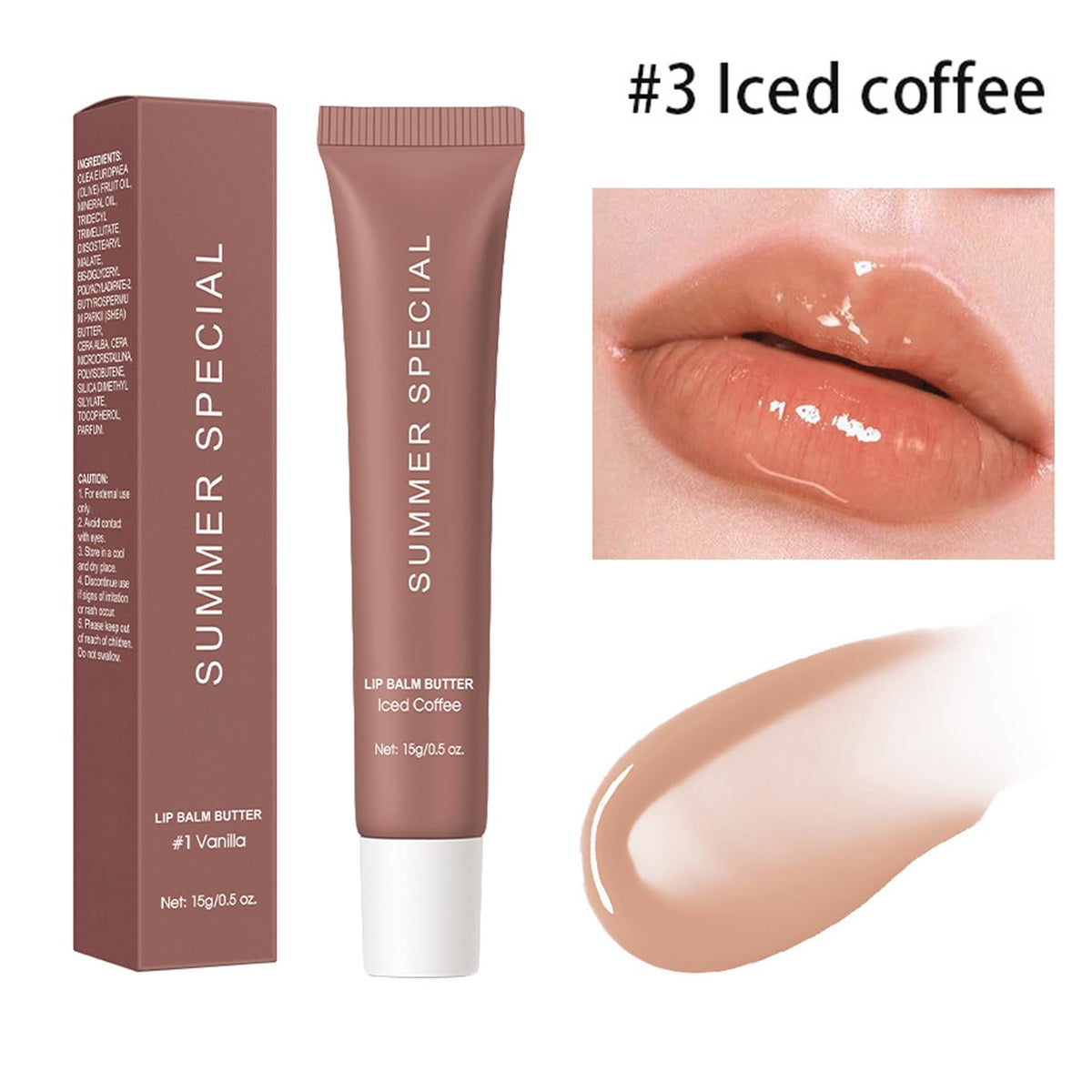 Summer Special Lip Butter Balm, Instant Lip Mask Hydrating & Nourishing Lip Gloss with Perfect Shine - Moisture Care for Dry Lips