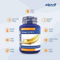 Omega 3 6 & 9 Oil 1000mg, 120 Softgels. Source of Alpha-Linolenic Acid. Supports Maintenance of Normal Blood Cholesterol. Made in UK.