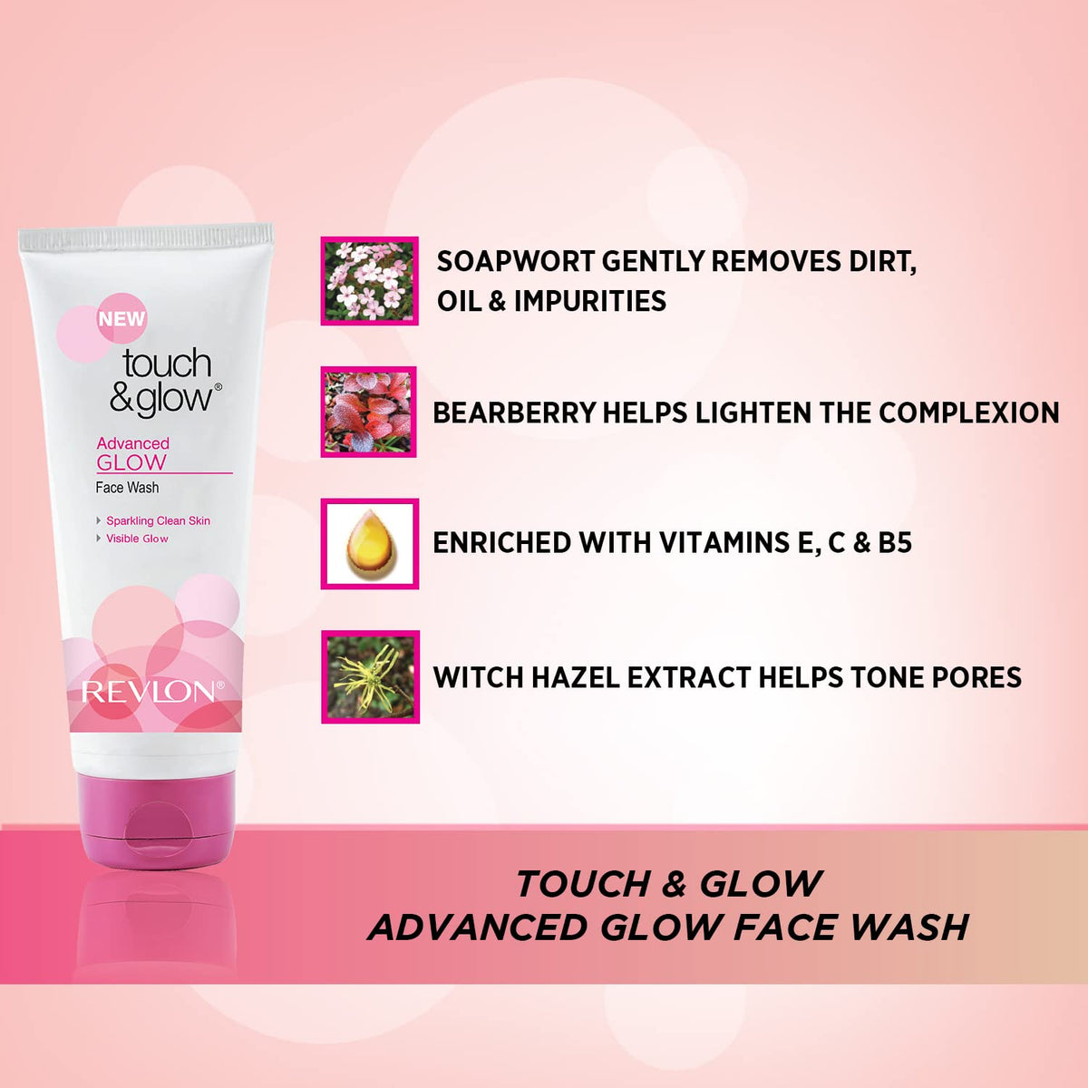 Revlon Touch and Glow Advanced Fairness Face Wash, 100g
