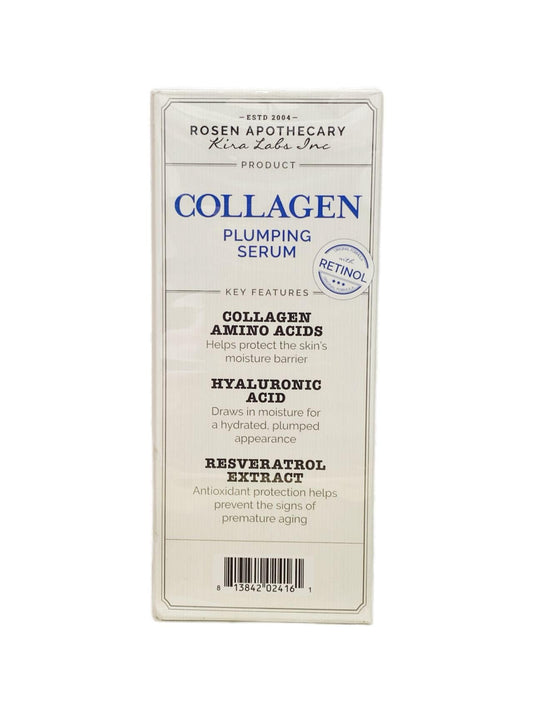 Rosen Apothecary Collagen - Plumping Serum with Retinol - Anti-aging & Plumps & Tightens & Firms | 60mL [Super Size]