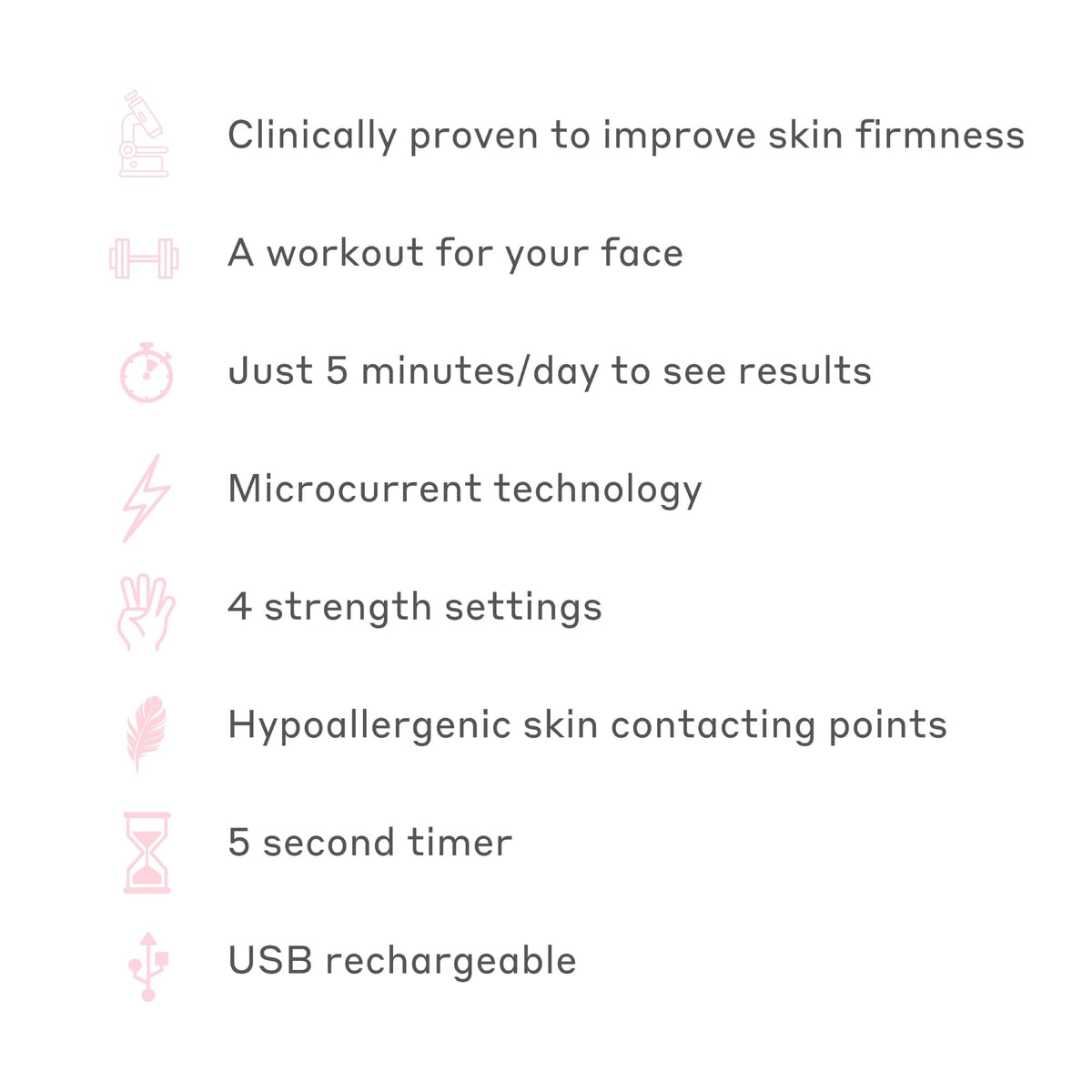 Magnitone MAGNITONE Lift Off Microcurrent Facial Toning Device, Pink, USB Rechargeable, with Prepare + Glide Superconductive Gel 60ml At home face lift (Pink)