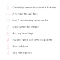 Magnitone MAGNITONE Lift Off Microcurrent Facial Toning Device, Pink, USB Rechargeable, with Prepare + Glide Superconductive Gel 60ml At home face lift (Pink)