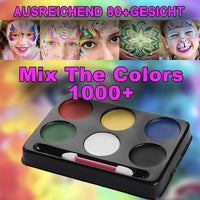 HISUNBEN Kids Face Paint Kit ，Non-Toxic Face Painting Body Paints for Kids and Adults with Water Based Colors，Halloween Face Paint (6 Colors)