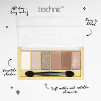 Technic Mini Edit 6 Eyeshadow Palette, Long Lasting and Blendable Matte & Shimmer Shades 7.2g (London)